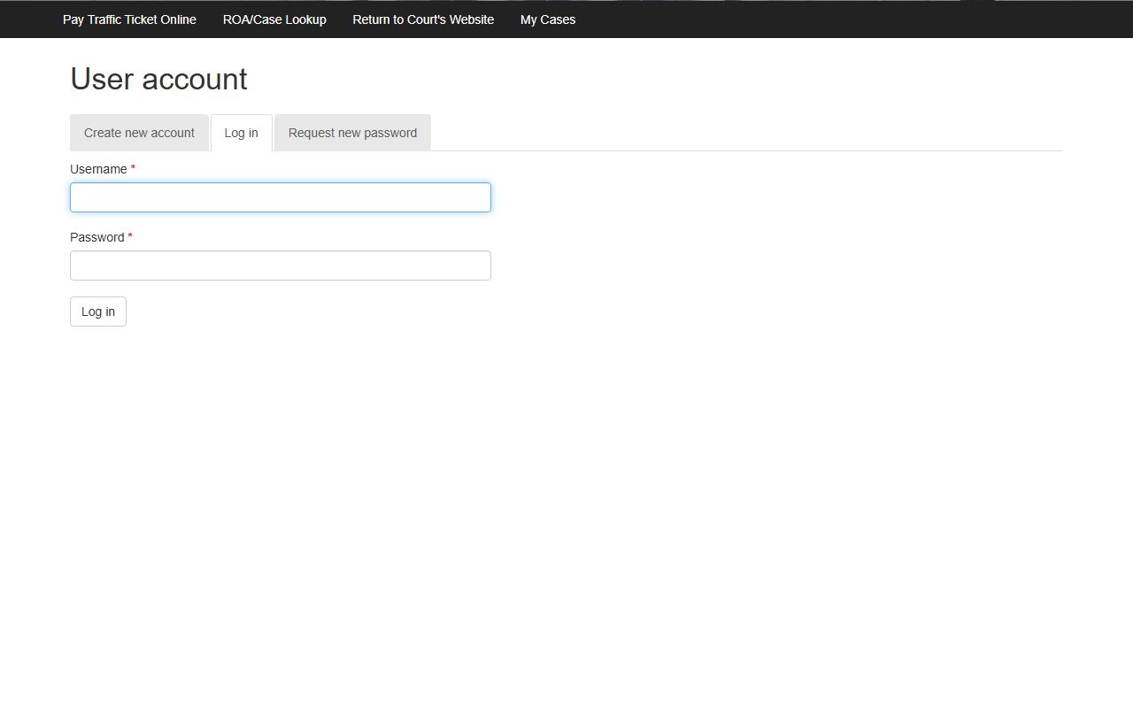 Imperial County eCourt public portal login and search page