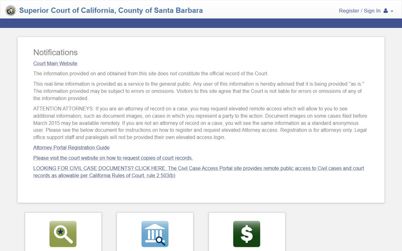 Santa Barbara County Superior Court online portal